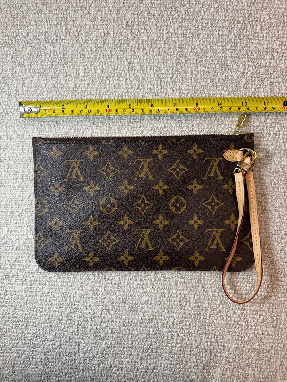 Louis Vuitton Monogram Canvas Wristlet Pouch in Brown and Tan